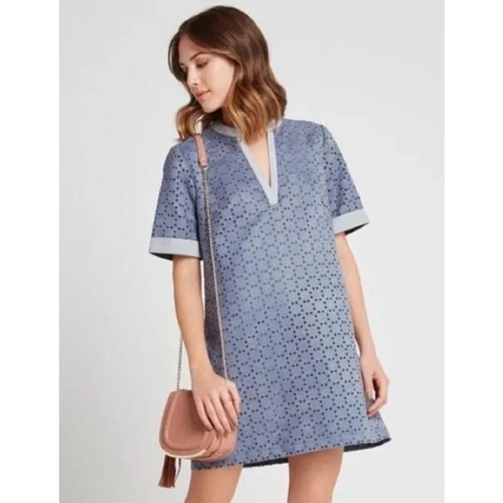 Bcbgeneration Lacer Cut Short Sleeve Shift Dress Size XS Slate